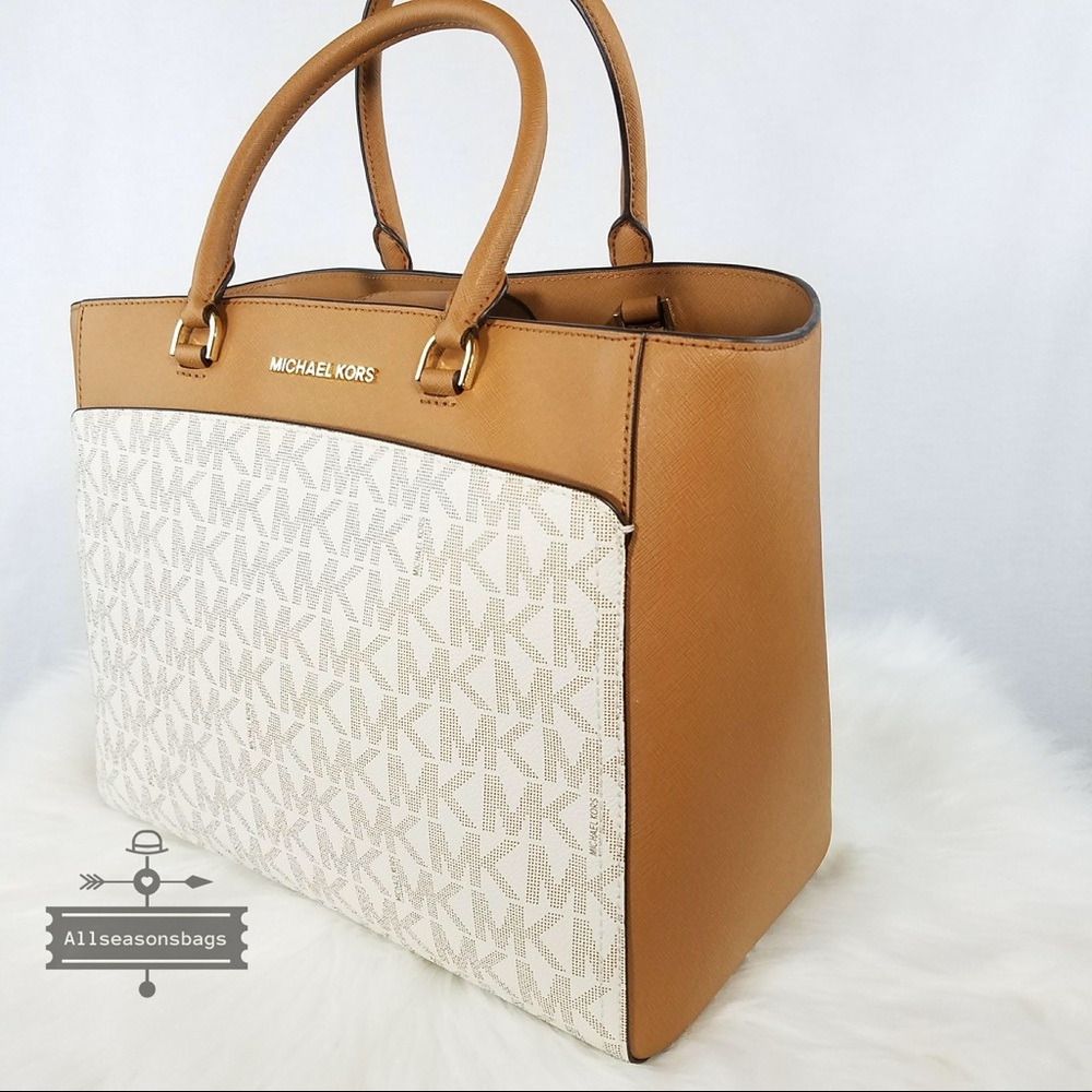 NWT Michael Kors Emmy Double Handle Tote Acorn Bag - Picture 7 of 8